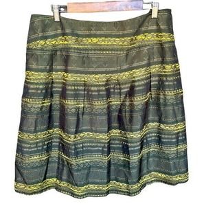 Sharagano Suits Skirt Womens Plus‎ Size 16 Green Lined Metallic Office Mature